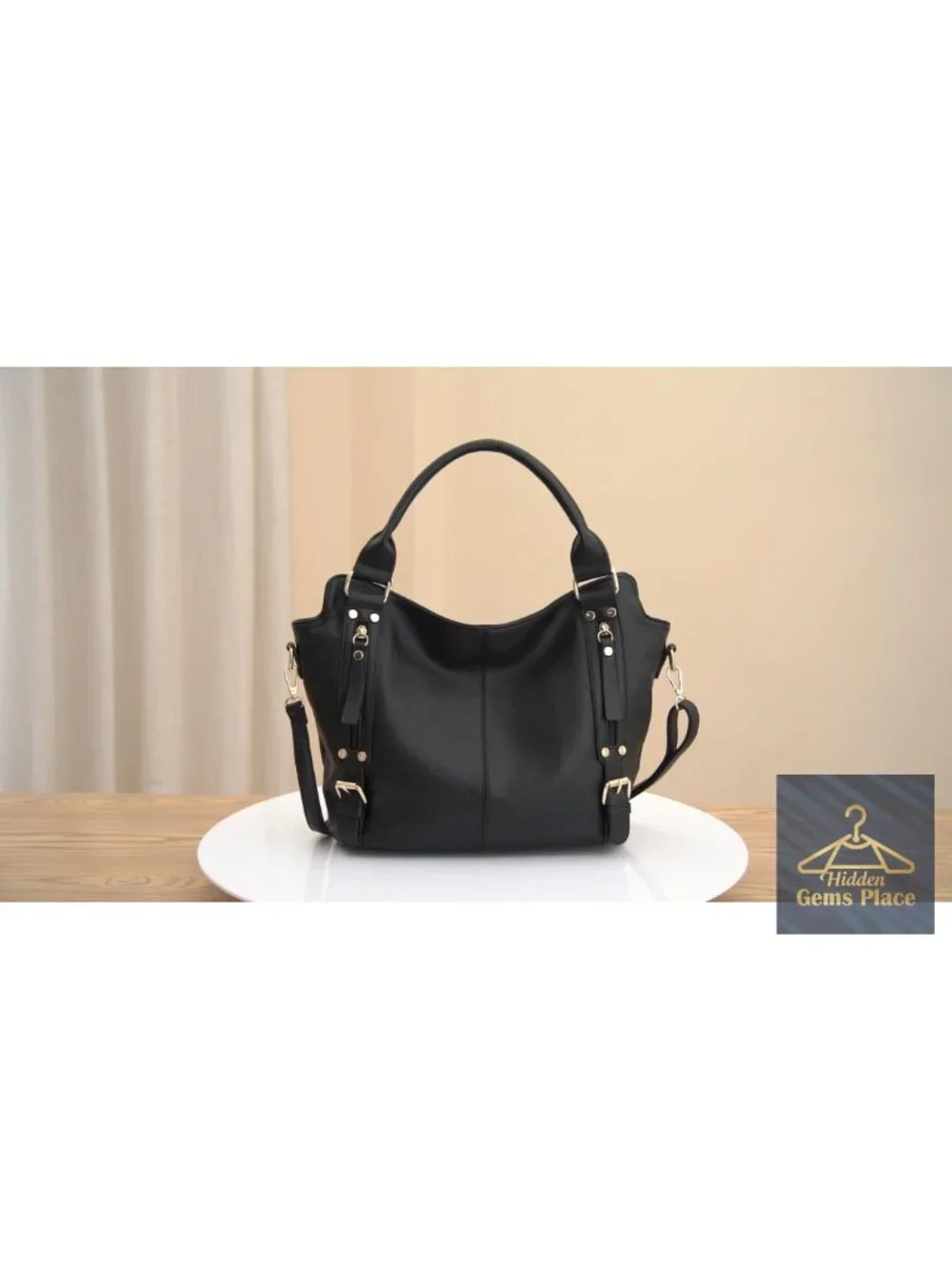 Large Hobo Crossbody Bag Set 4pcs Soft PU Leather Detachable Strap
